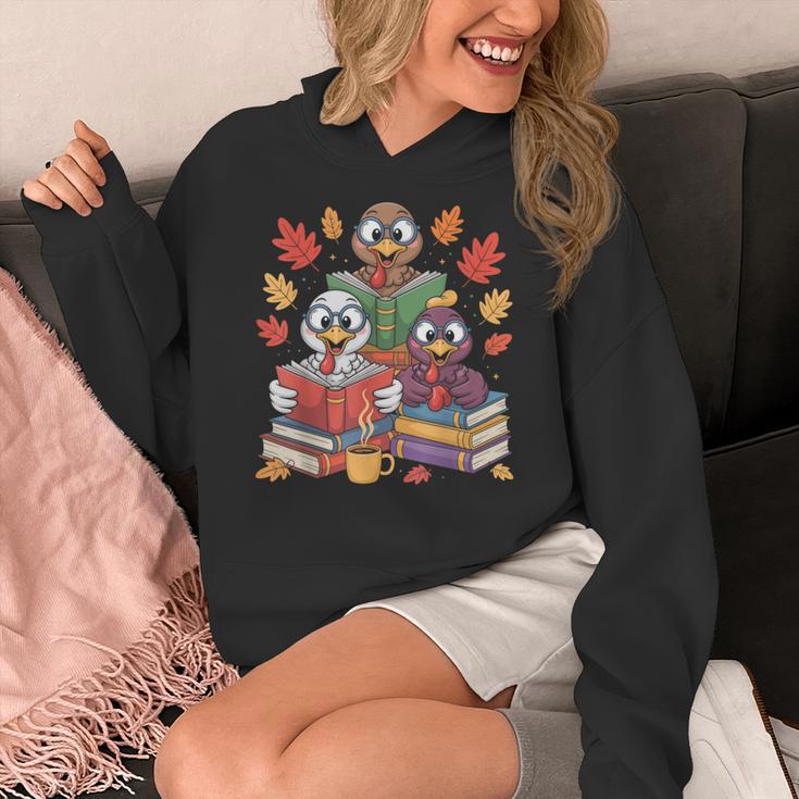 Thanksgiving Teacher Books Turkey Reading Book Women's Hoodie, funny design Thanksgiving Teacher Books Turkey Reading Book Women's Hoodie, funny design