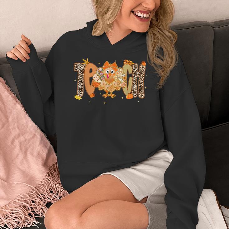 Thanksgiving Turkey Teach Thankful Teacher Girly Bow Women Women's Hoodie, funny design