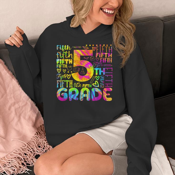 Tie Dye 5th Grade Typography Team Fifth Grade Teacher For Men Women Girls Kids Women's Hoodie, funny design