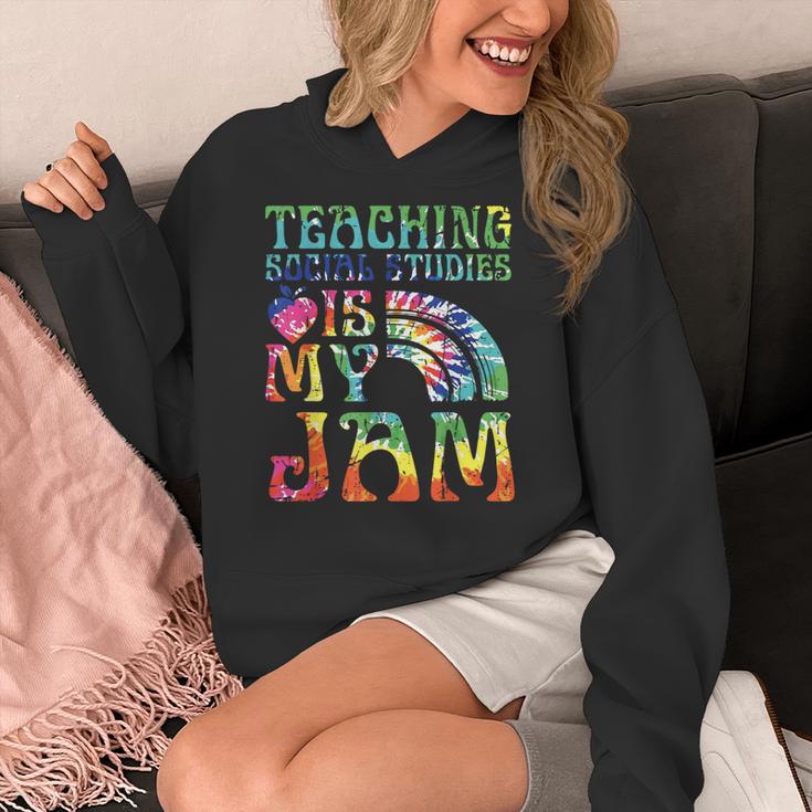 Tie Dye Teaching Social Studies Is My Jam Sunglasses Teacher Women's Hoodie, funny design Tie Dye Teaching Social Studies Is My Jam Sunglasses Teacher Women's Hoodie, funny design