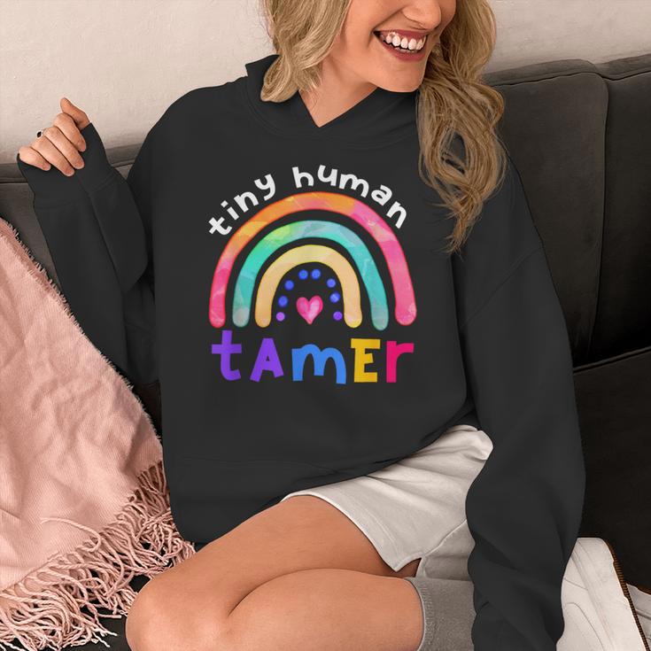 Tiny Human Tamer Watercolor Rainbow Daycare Teacher Women's Hoodie, funny design Tiny Human Tamer Watercolor Rainbow Daycare Teacher Women's Hoodie, funny design