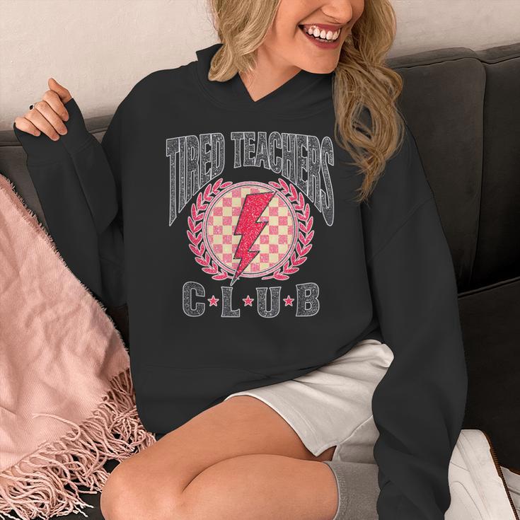 Tired Teachers Club Study Lover School Apparel Women's Hoodie, funny design