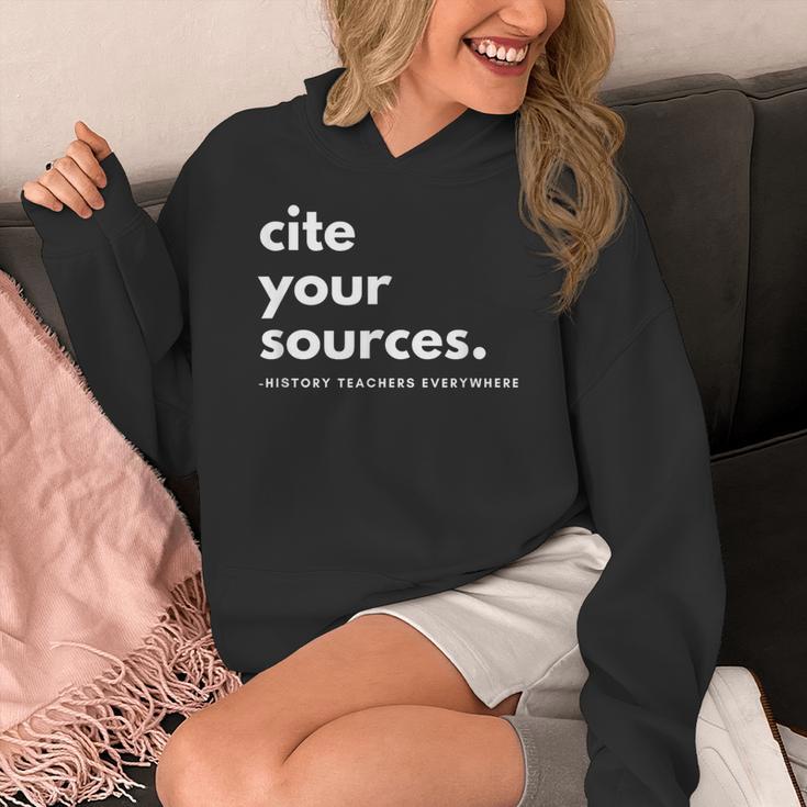 History Teacher Cite Your Sources Women's Hoodie, History Teacher Gifts, funny design