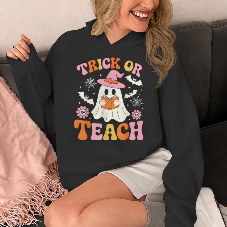 Trick Or Teach Cute Floral Ghost Teacher Halloween Costume Women's Hoodie, funny design Trick Or Teach Cute Floral Ghost Teacher Halloween Costume Women's Hoodie, funny design