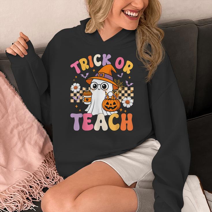 Trick Or Teach Cute Ghost Coffee Pumpkins Halloween Teacher Women's Hoodie, funny design Trick Or Teach Cute Ghost Coffee Pumpkins Halloween Teacher Women's Hoodie, funny design
