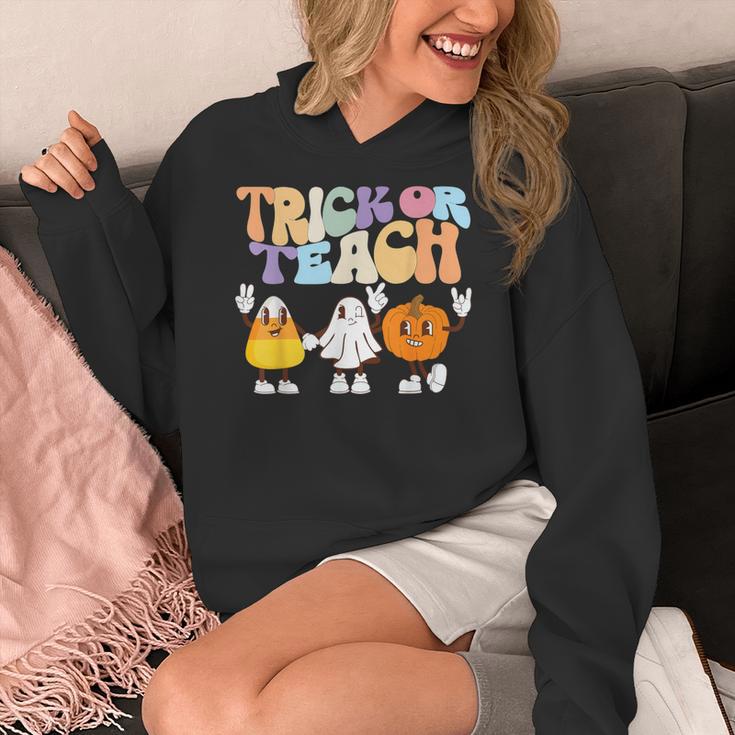 Trick Or Teach Cute Halloween Teacher Women's Hoodie, funny design