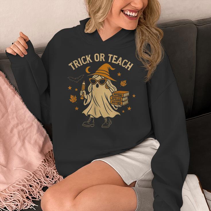 Trick Or Teach Halloween Teacher Women's Hoodie, funny design