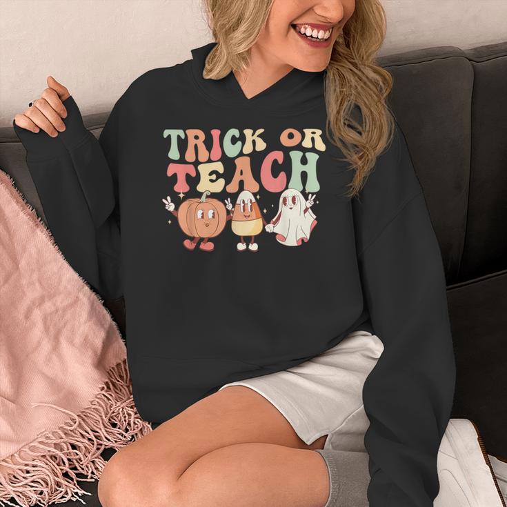 Trick Or Teach Pumpkin Candy Corn Ghost Halloween Teacher Women's Hoodie, funny design Trick Or Teach Pumpkin Candy Corn Ghost Halloween Teacher Women's Hoodie, funny design