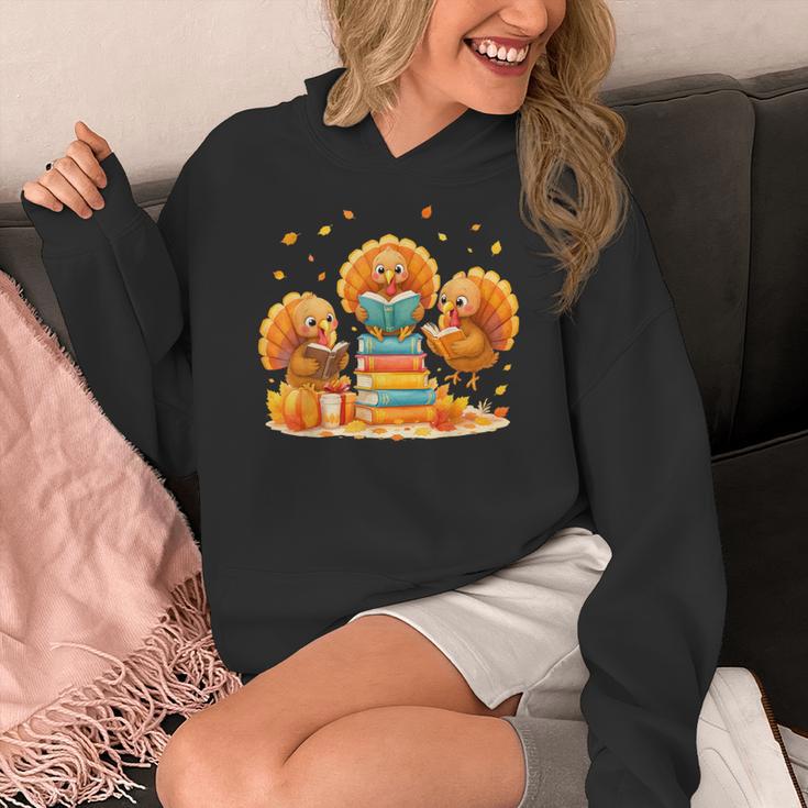 Turkey Read Books Reading Fall Thanksgiving Teacher Women's Hoodie, funny design Turkey Read Books Reading Fall Thanksgiving Teacher Women's Hoodie, funny design
