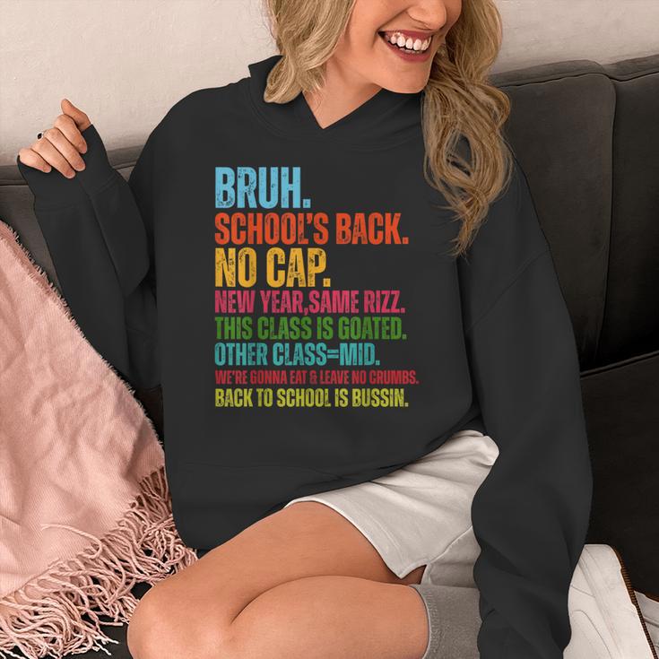 Vintage Bruh We Back No Cap Bruh We'Re Back Student Teacher Women's Hoodie, funny design Vintage Bruh We Back No Cap Bruh We'Re Back Student Teacher Women's Hoodie, funny design