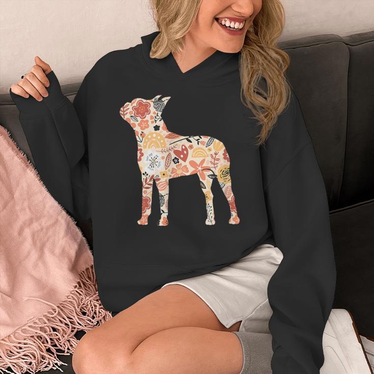 Vintage Floral Boston Terrier For Dog Lover Women's Hoodie, funny design