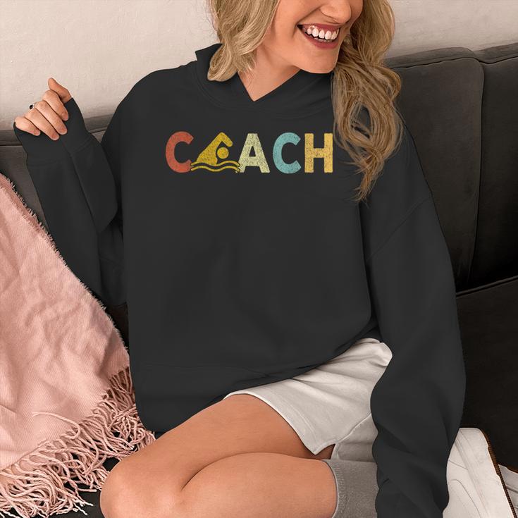 Vintage Swim Coach Swimming Coach Swim Teacher Swimmer Retro Women's Hoodie, funny design