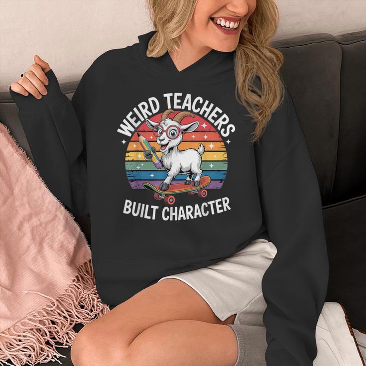 Weird Teachers Build Character Teacher Women's Hoodie, funny design