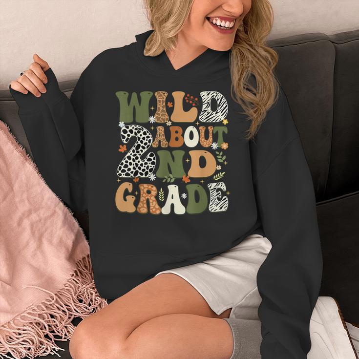 Wild About 2nd Grade Teacher Student First Day Of School Women's Hoodie, 2nd Grade Teacher Gifts, First Grade Teacher Gifts, funny design