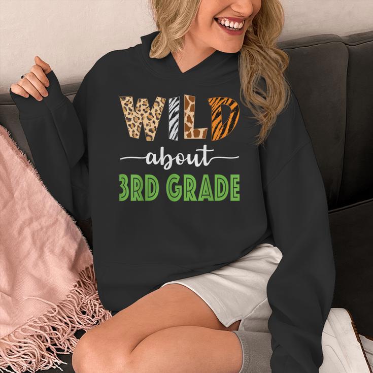 Wild About 3rd Grade Teacher Student Third Grade Zoo Safari Men Women Girls Kids Women's Hoodie, funny design