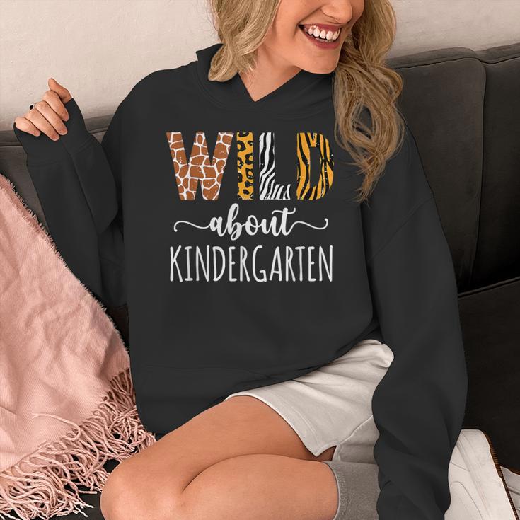 Wild About Kindergarten Teacher Leopard Print Women's Hoodie, funny design