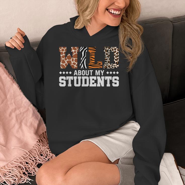 Wild About My Students Shirt Animals Teacher Women's Hoodie, funny design