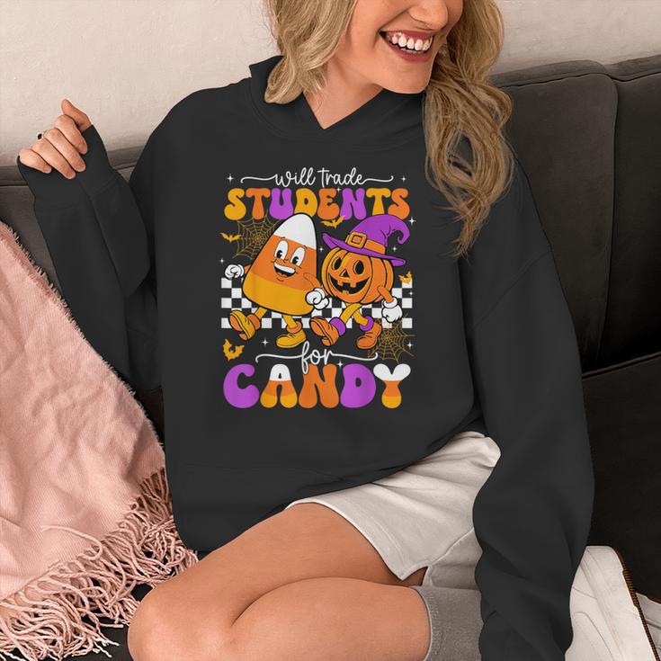Will Trade Students For Candy Teacher Halloween Women's Hoodie, funny design Will Trade Students For Candy Teacher Halloween Women's Hoodie, funny design