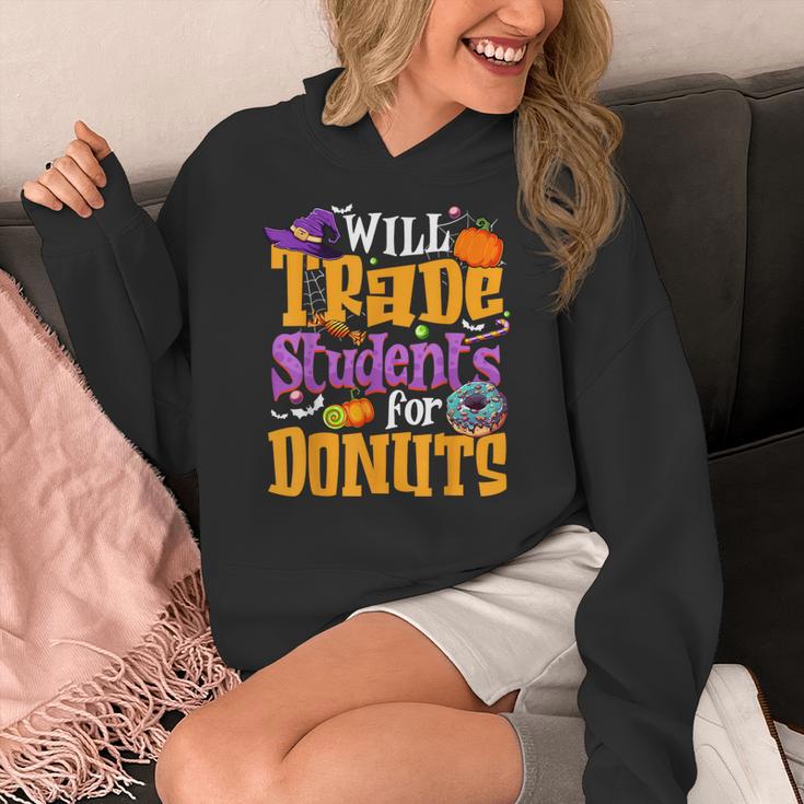 Will Trade Students For Donuts Halloween Teacher Women's Hoodie, funny design Will Trade Students For Donuts Halloween Teacher Women's Hoodie, funny design