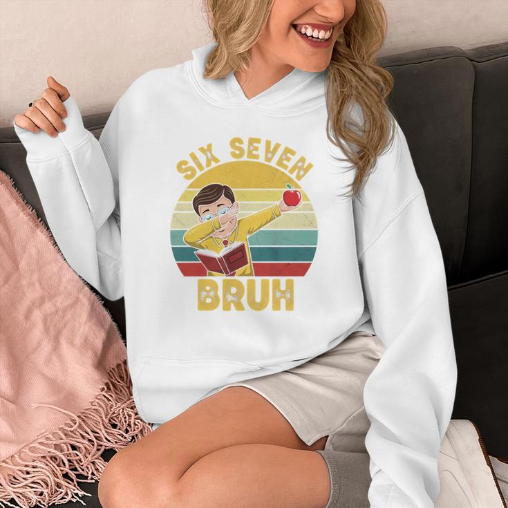 67 Meme Six Seven Bruh Retro Dabbing Teacher School Women's Hoodie, funny design 67 Meme Six Seven Bruh Retro Dabbing Teacher School Women's Hoodie, funny design