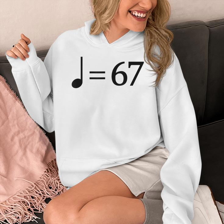 67 Music Meme Slang Musician Kids Music Teacher Women's Hoodie, funny design