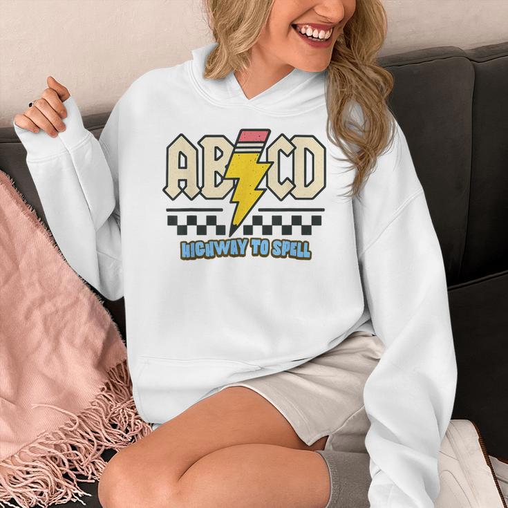 ABCD Highway To Spell Pencil Teacher & Student Font Me Women's Hoodie, funny design ABCD Highway To Spell Pencil Teacher & Student Font Me Women's Hoodie, funny design