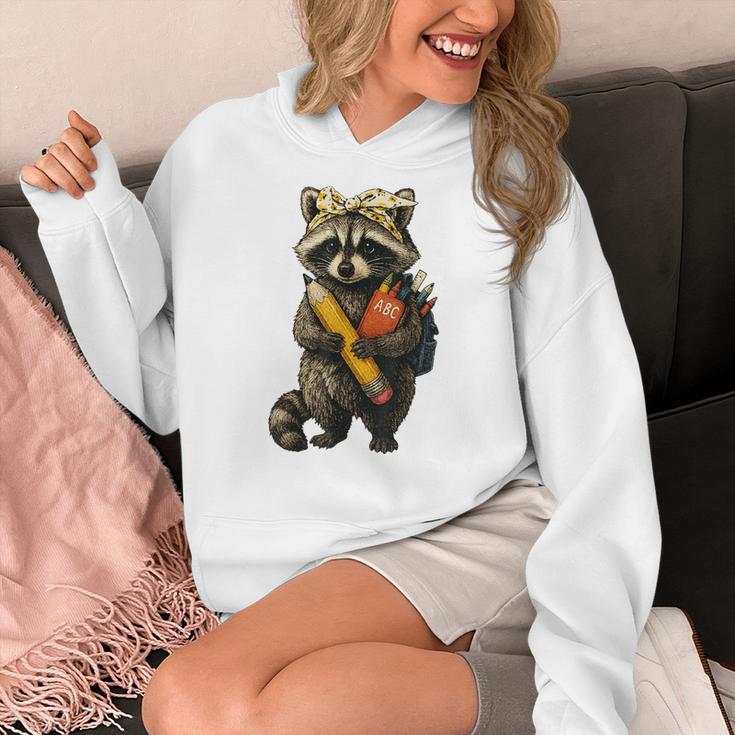 Back To School Raccoon Teachers Student Kids Women's Hoodie, funny design