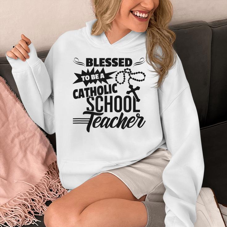 Blessed To Be A Catholic School Teacher Christian Teaching Women's Hoodie, funny design
