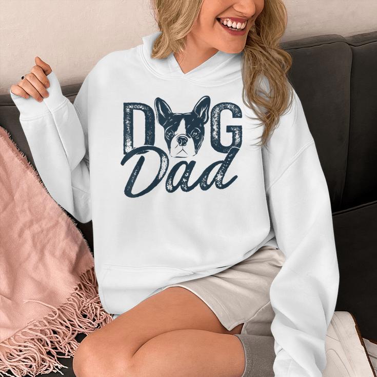 Boston Terrier Dog Dad Women's Hoodie, Couple Gifts, Boston Terrier Dad Gifts, funny design