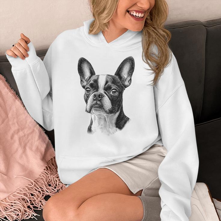 Boston Terrier Dog Motif Pet Illustration Boston Terrier For Men Women Kids Women's Hoodie, funny design