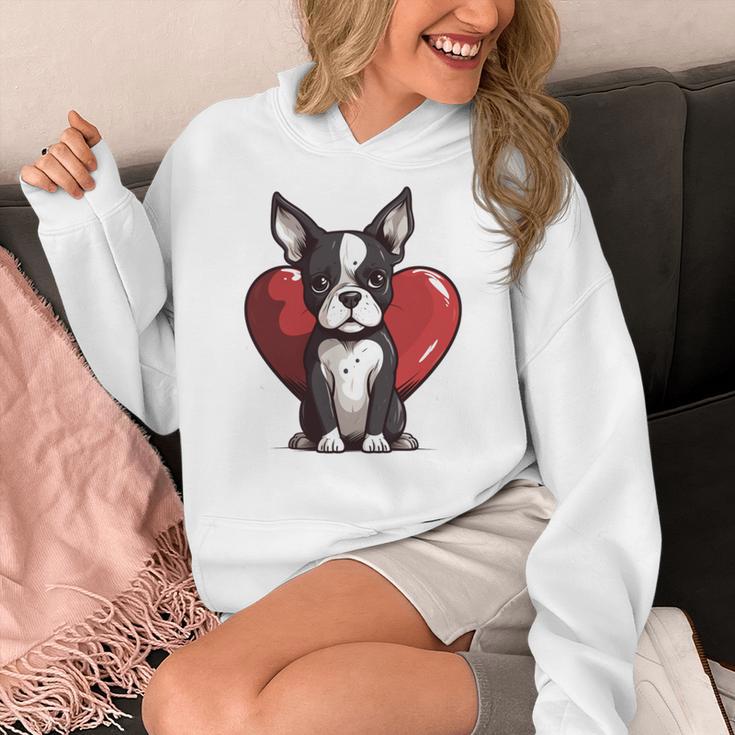 Boston Terrier Mom Dad Bostie Dog Lover Valentines Day Women's Hoodie, Couple Gifts, Mom Gifts, Boston Terrier Dad Gifts, Boston Terrier Mom Gifts, funny design