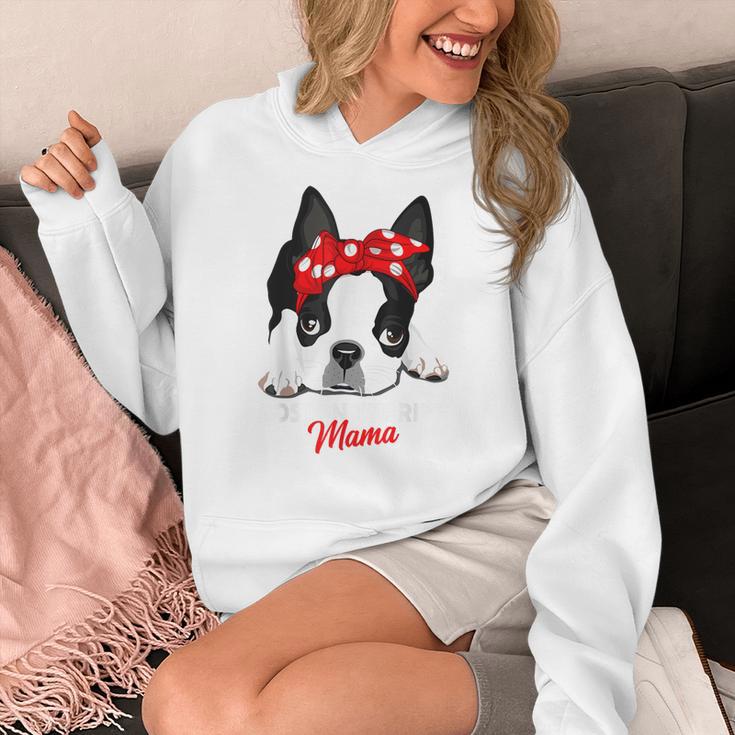 Boston Terrier Mum Dog Woman Idea Women's Hoodie, funny design