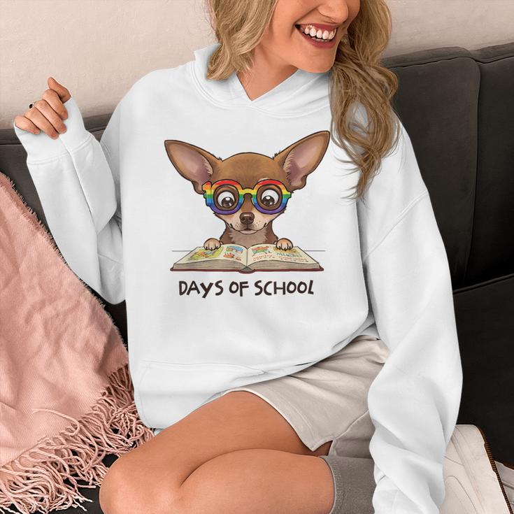 Chihuahua 100 Days Of School Rainbow Glasses Teacher Women's Hoodie, funny design Chihuahua 100 Days Of School Rainbow Glasses Teacher Women's Hoodie, funny design