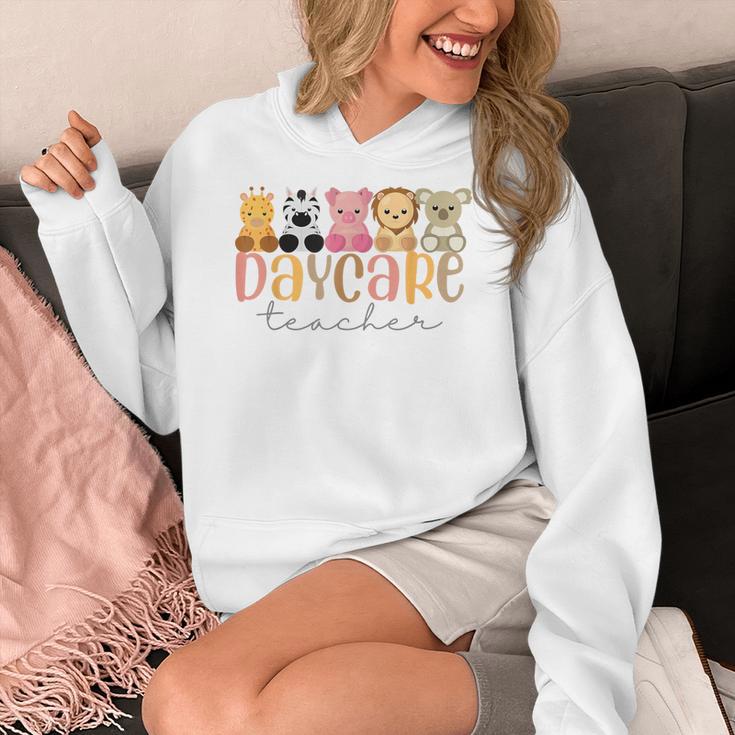 Daycare Teacher Animals Daycare Provider Back To School Women's Hoodie, funny design Daycare Teacher Animals Daycare Provider Back To School Women's Hoodie, funny design