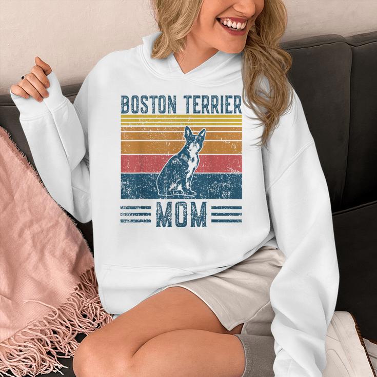 Dog Boston Terrier Mom Vintage Boston Terrier Mom Women's Hoodie, Couple Gifts, Mom Gifts, Boston Terrier Mom Gifts, funny design