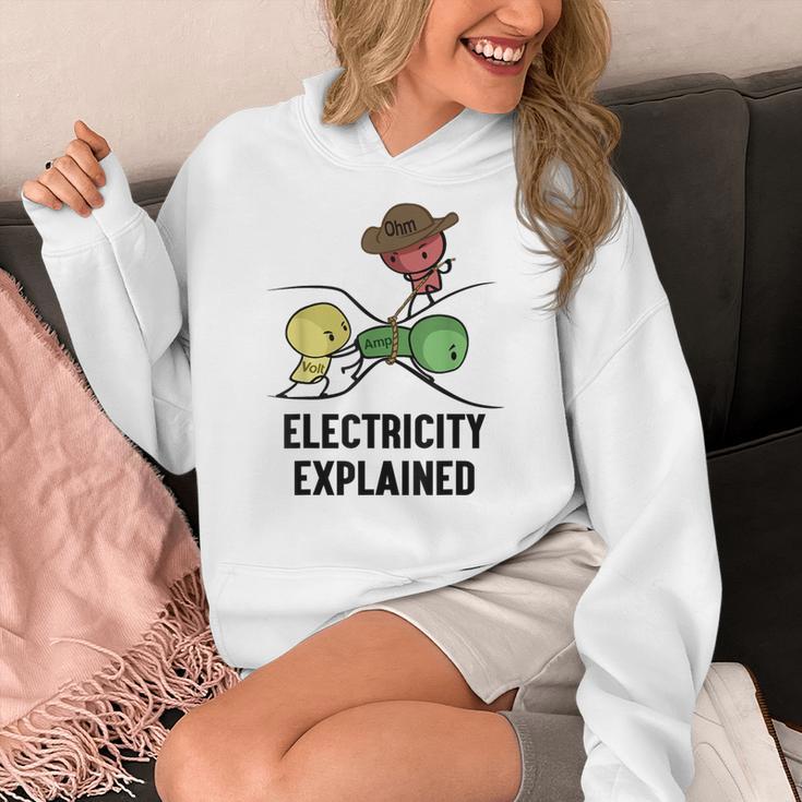 Electricity Explained Physics Nerd I Teacher School Women's Hoodie, funny design Electricity Explained Physics Nerd I Teacher School Women's Hoodie, funny design