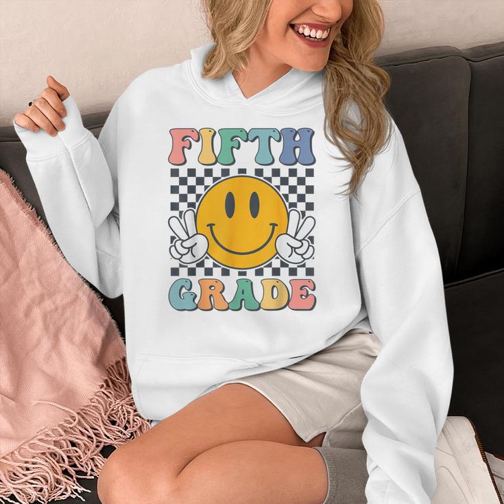 Fifth Grade Team Teachers Boys Girls Retro Smile 5th Grade Women's Hoodie, funny design