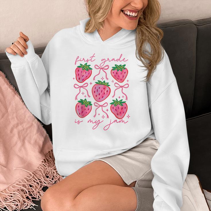 First Grade Is My Jam Strawberry First Grade Teacher Women Women's Hoodie, First Grade Teacher Gifts, funny design First Grade Is My Jam Strawberry First Grade Teacher Women Women's Hoodie, First Grade Teacher Gifts, funny design