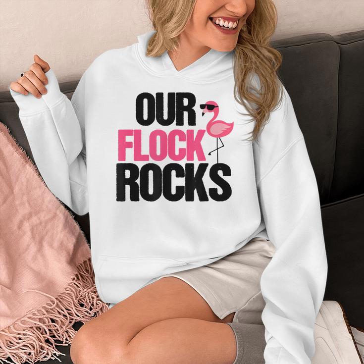 Our Flock Rocks Flamingo Mother's Day Teacher Women's Hoodie, funny design Our Flock Rocks Flamingo Mother's Day Teacher Women's Hoodie, funny design