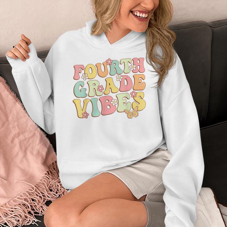 Fourth Grade Vibes Hello Team 4th Grade Teacher Kids Retro Women's Hoodie, 4th Grade Teacher Gifts, funny design
