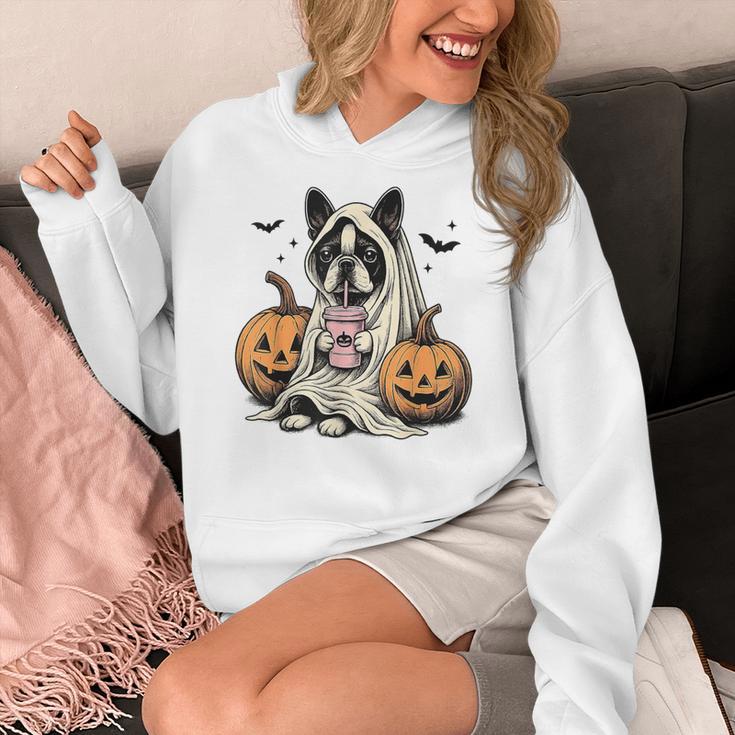 Halloween Boston Terrier Ghost Women's Hoodie, Boston Terrier Ghost Gifts, Boston Terrier Halloween Gifts, funny design