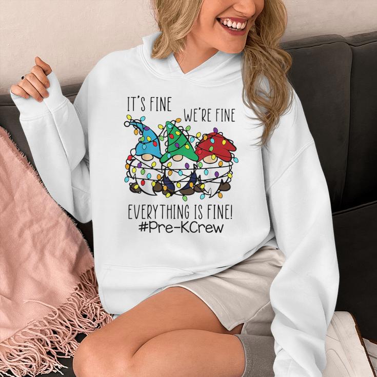 It's Fine We'Re Fine Gnome Pre-K Teacher Christmas Light For Men Women Women's Hoodie, funny design It's Fine We'Re Fine Gnome Pre-K Teacher Christmas Light For Men Women Women's Hoodie, funny design