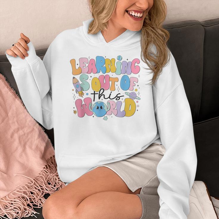 Learning Is Out Of This World Solar System Science Teacher Women's Hoodie, Science Teacher Gifts, funny design Learning Is Out Of This World Solar System Science Teacher Women's Hoodie, Science Teacher Gifts, funny design