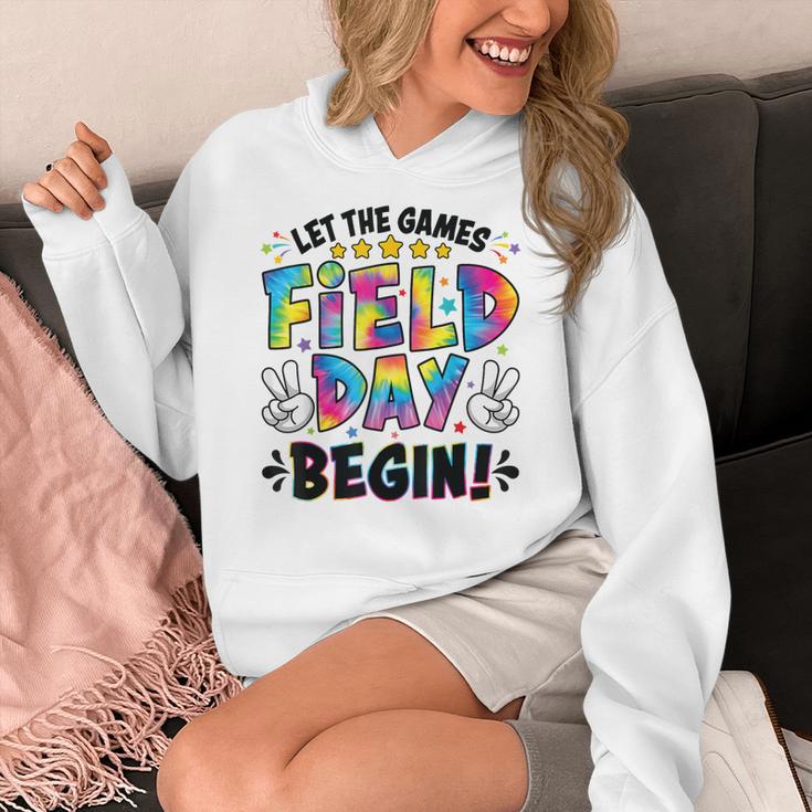 Let The Games Field Day Begin Tie Dye Adults Teacher Kids Women's Hoodie, funny design