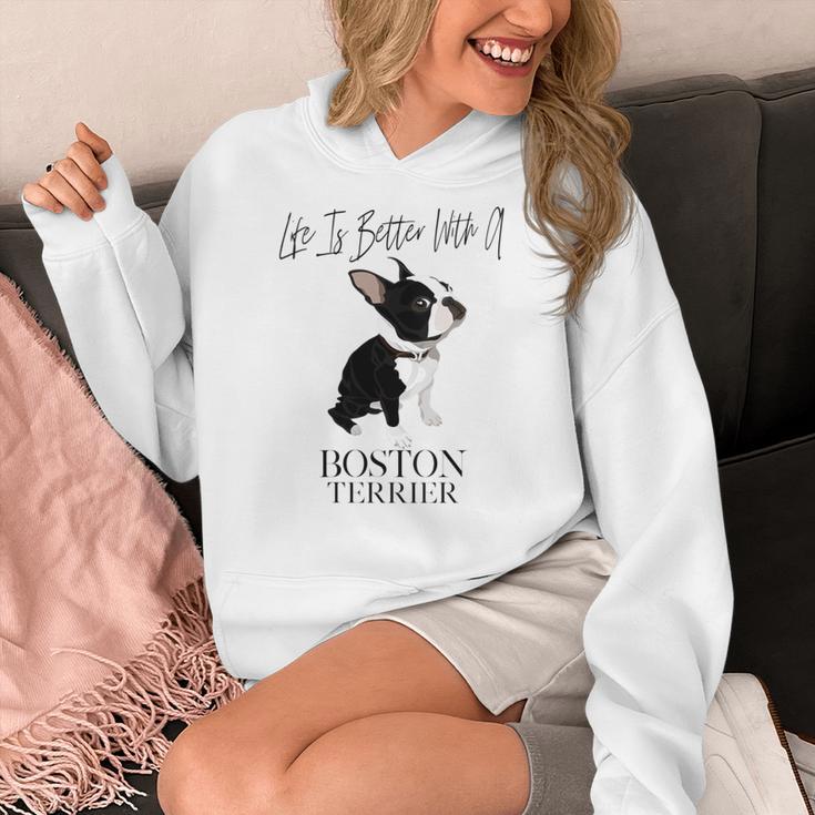 Life Is Better With A Boston Terrier Dog For Lover Women's Hoodie, funny design