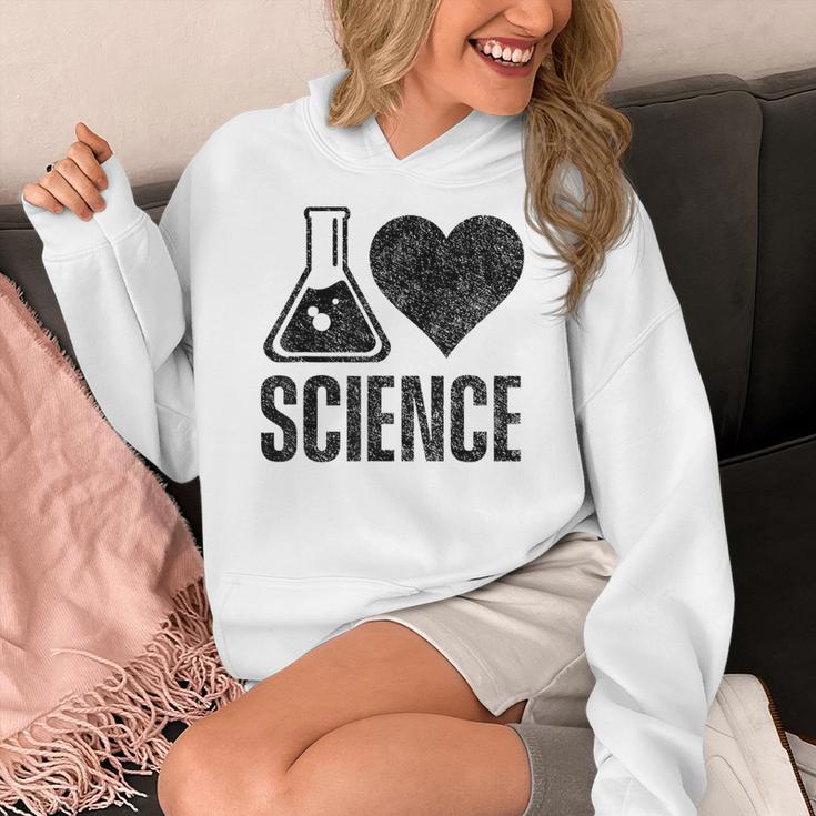I Love Science Lover Teacher Scientist Sciences Women's Hoodie, Science Teacher Gifts, funny design