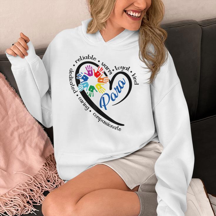 Para Heart Teacher Paraprofessional Paraeducator Men Women Women's Hoodie, funny design