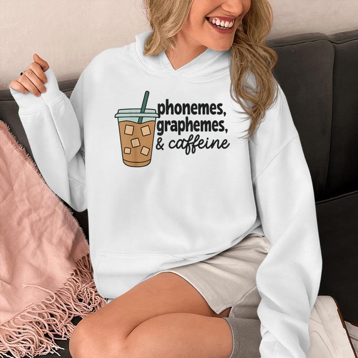 Phonemes Graphemes And Caffeine Coffee Teacher Appreciation Women's Hoodie, funny design Phonemes Graphemes And Caffeine Coffee Teacher Appreciation Women's Hoodie, funny design