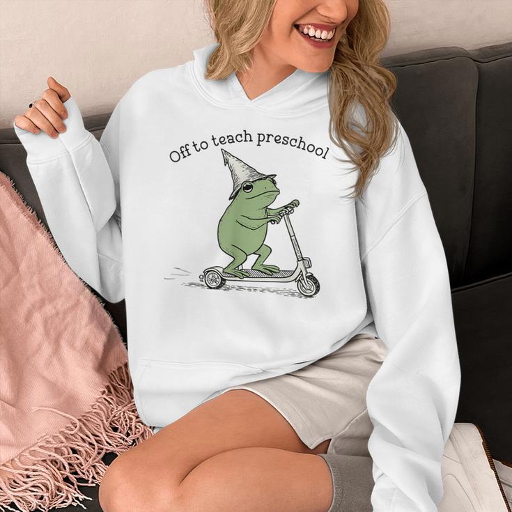 Pre K Grade Teacher Frog Back To School Preschool Women's Hoodie, funny design