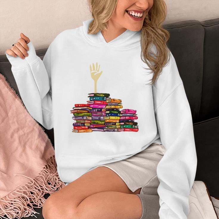 Reading Books Librarian Reader Nerd I'm Ok Teacher School Women's Hoodie, funny design